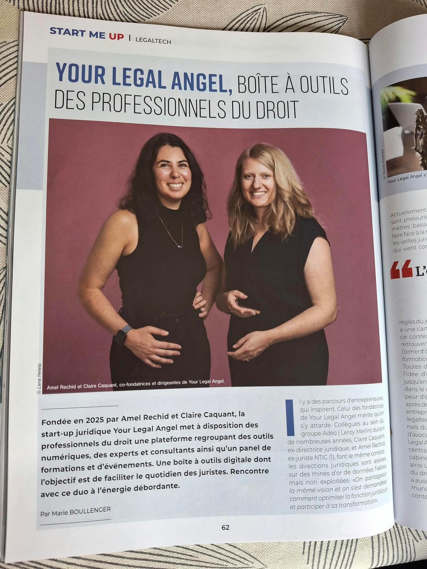 Article de La Gazette sur Your Legal Angel, rubrique Start me up